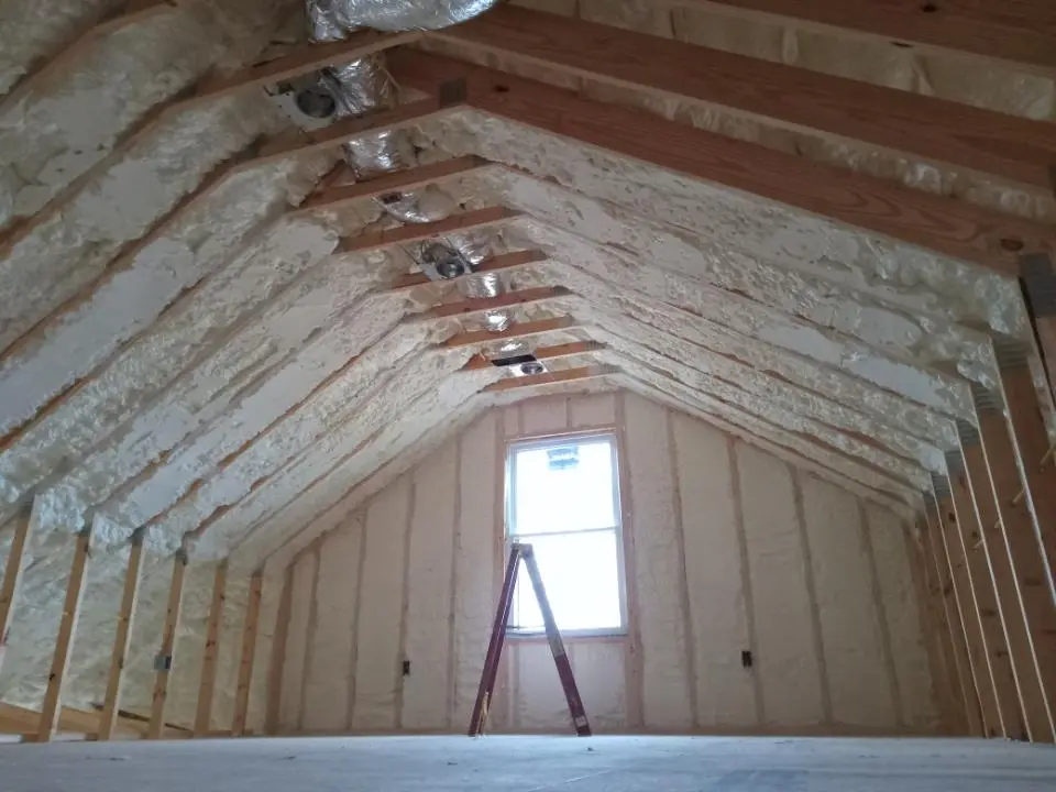 Spray foam roofing application for Crawl Space Insulation project in Huntertown